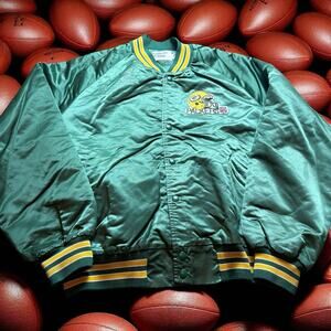 Vintage Green Bay Packers Chalk Line Satin Bomber Jacket Made in USA Men’s Large